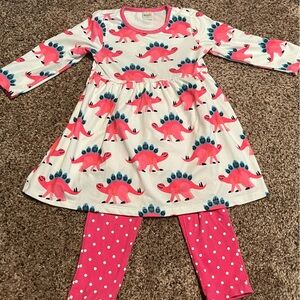 Pink dinosaur dress and leggings 18 month